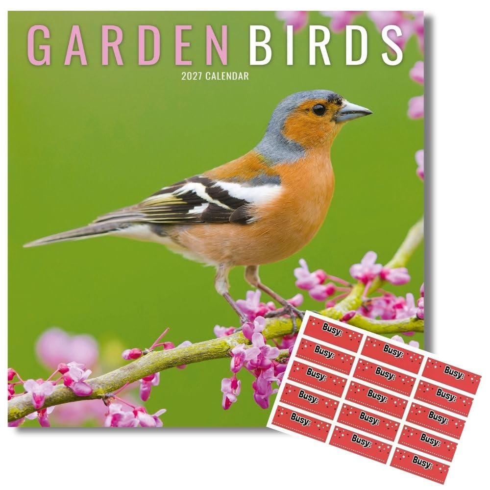 Avonside Garden Birds 2027 Square Calendar with Organisational Stickers