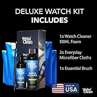 Vista 4 de Kit de limpieza de reloj de lujo con Microsuds Tech Limpiador de reloj de 50ML de espuma, recarga de 4oz, paño grande de limpieza de reloj