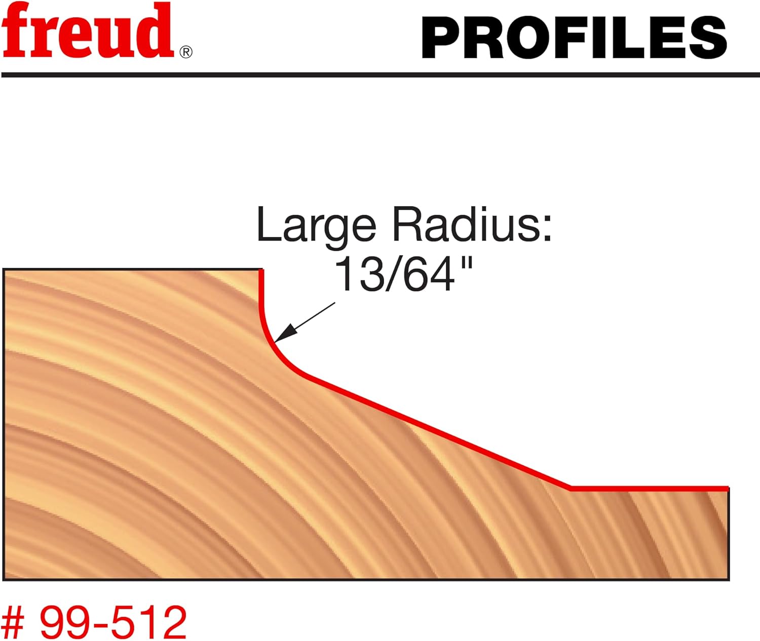 Freud 99-512: 2-3/4" (dia.) Raised Panel Bit with 1/2" shank, 13/64" large radius