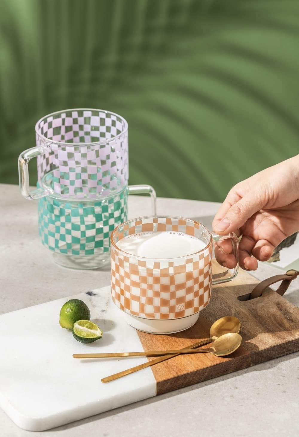 Glass Mug, Coffee Cup, Suitable for Tea, Juice, Milk and Drinks, Microwave and Dishwasher Safe(Orange)