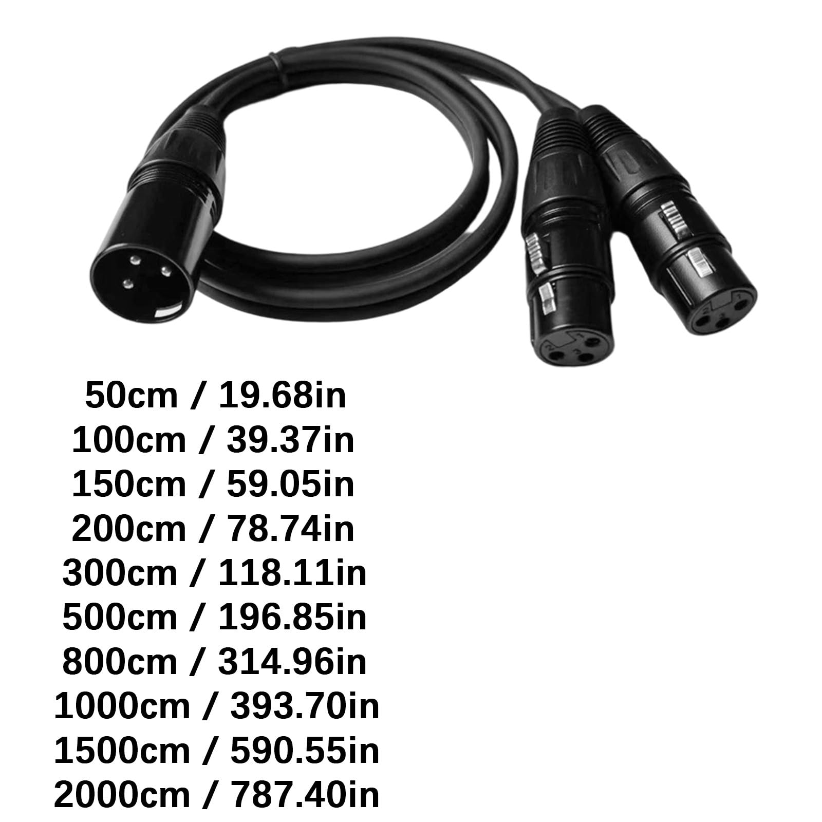 Câble 3 broches mâle vers double femelle, câble d'extension de câble de microphone pour éclairage de scène, son professionnel