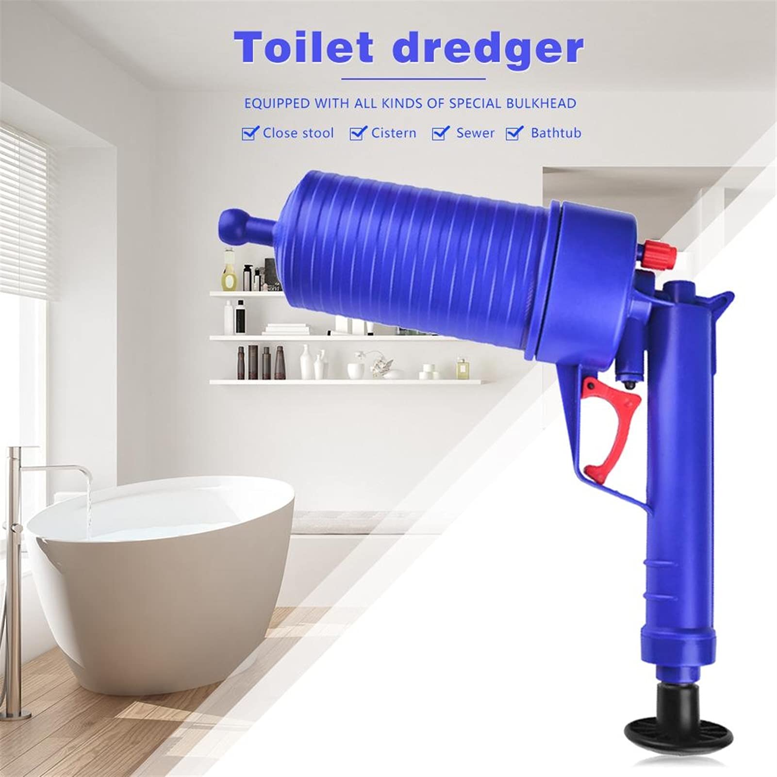 Desatascador de tuberías, Limpiador de desagües, Bomba de Aire, desbloqueador de presión, fregaderos de alcantarillado, Lavabo, tubería, eliminador de obstrucciones, baño, Cocina, Inodoro li