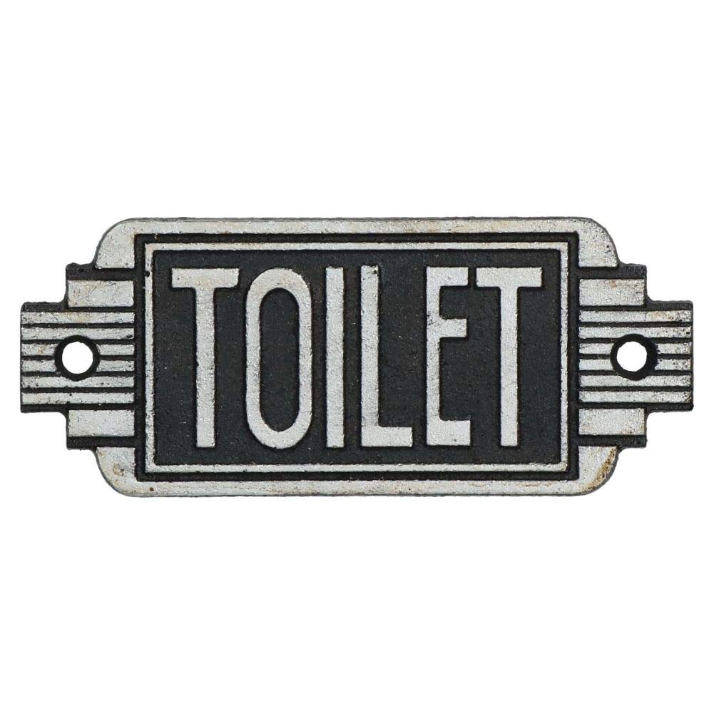 Art Deco Toilet Sign Cast Iron Sign Plaque Door Wall Cafe Shop Pub Hotel Bar Loo