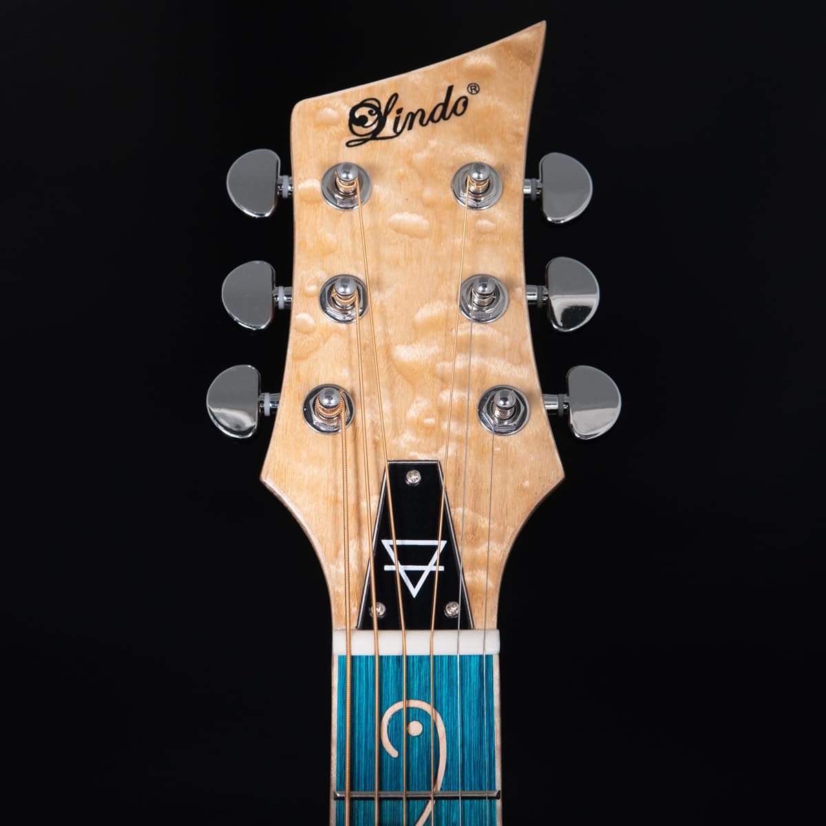 Lindo Earth Slim Body Electro gitara akustyczna, figurowy popiół Tamo i płaski zebrano, przedwzmacniacz/tuner BS3M z podwójnym gniazdem, wyjściem XLR, podstrunnica i mostek (struny nylonowe)