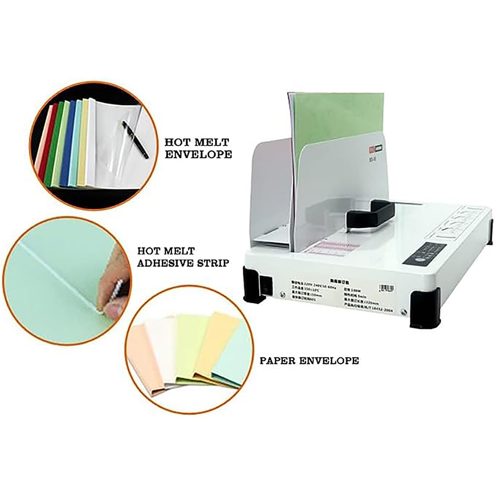 Rilegatrice Hot Melt, Rilegatrice Termica A Contratto Elettrica A4, Riscaldamento in Ceramica PTC, Adatta per La Rilegatura di Fatture di Documenti