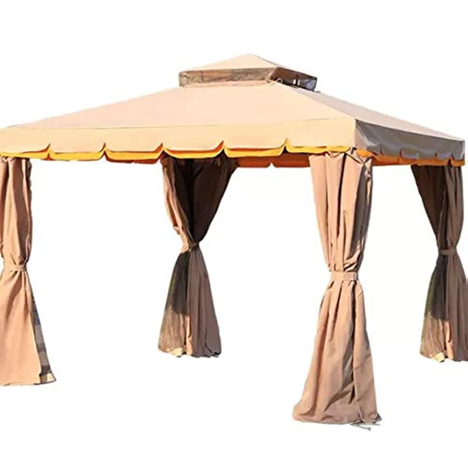 Outdoor Patio Garden Pop Up Gazebo with Mosquito Net - Beige and Khaki (4x4) YRG-S018-308