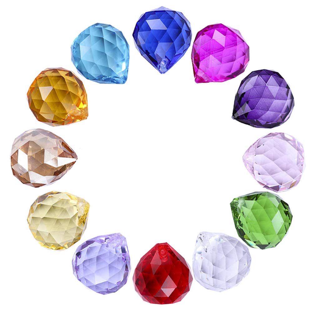 15mm-40mm 1 Stück/10 Stück Kristalle Glaskugel Für Kronleuchter Shinning Prisma Sonnenfänger-dunkelviolett_30mm 10 Stück