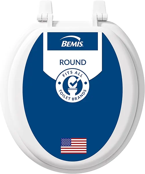 Bemis 400TTA Economy Durable Wood Toilet Seat, Made in USA, Round, White