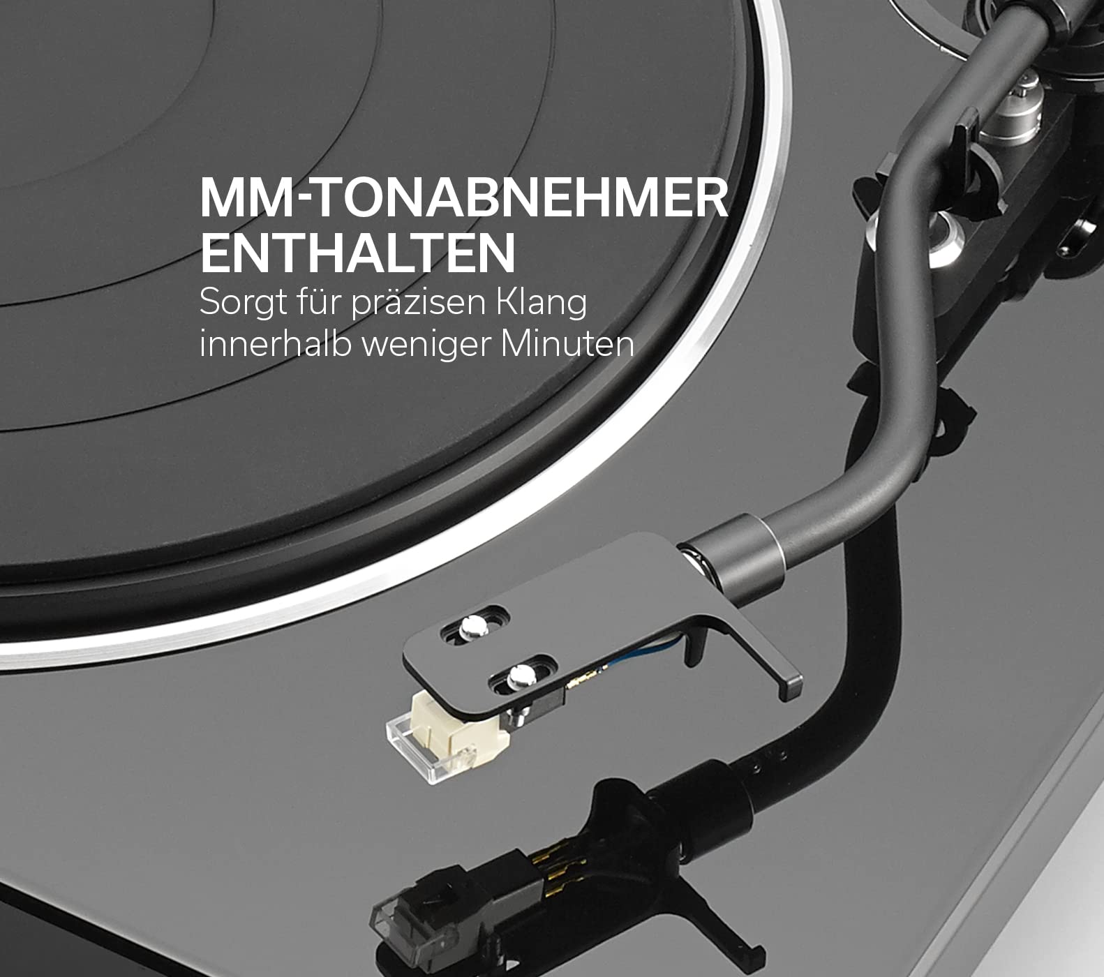 Denon DP-450USB Plattenspieler, USB-Aufnahme, Integrierter Phono-Vorverstärker, Halb-Automatisch, Riemenantrieb, MM-Tonabnehmer - Schwarz
