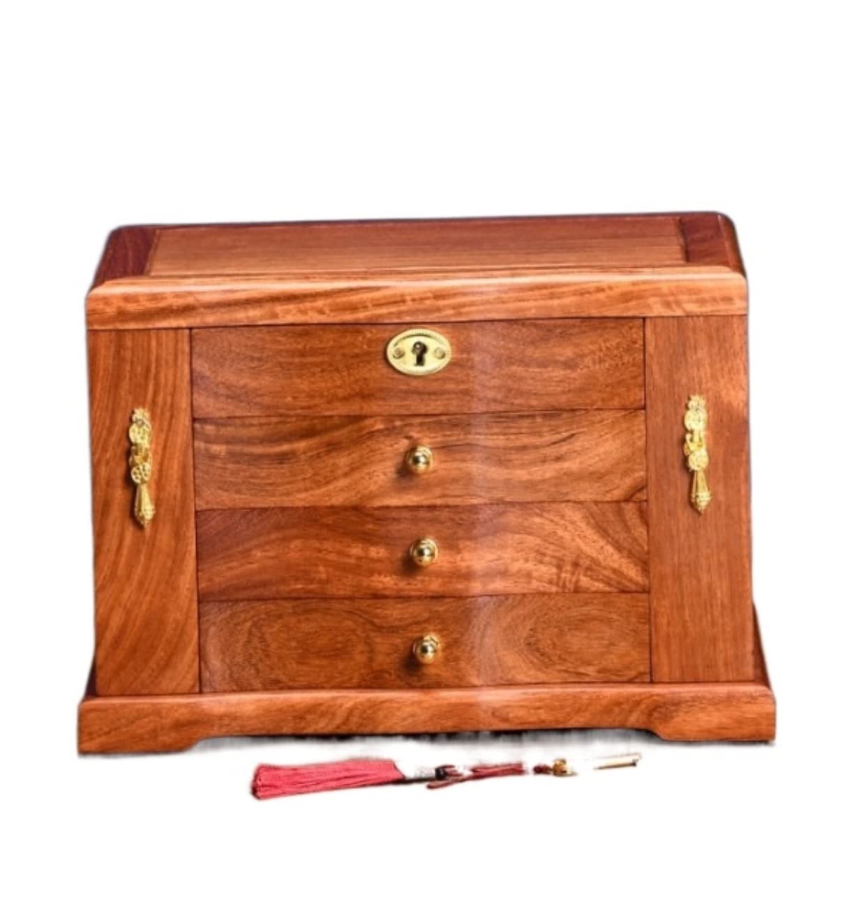 HVMBEUGOS Jewelry Box Vintage Jewellery Storage Case With Drawer Four Layer Wooden Jewelry Watch Organizer Jewellry Holder (A 30 * 20 * 21Cm)