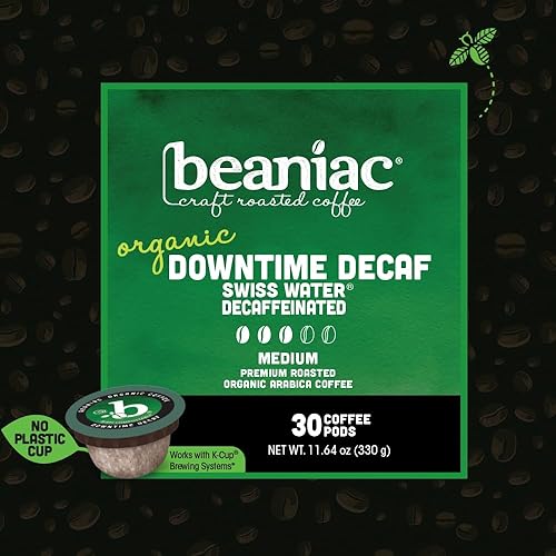 Miniatura 2 de beaniac Cápsulas de café orgánico descafeinado de agua suiza descafeinada, tostado medio, cápsulas de café compostables de una sola porción, café