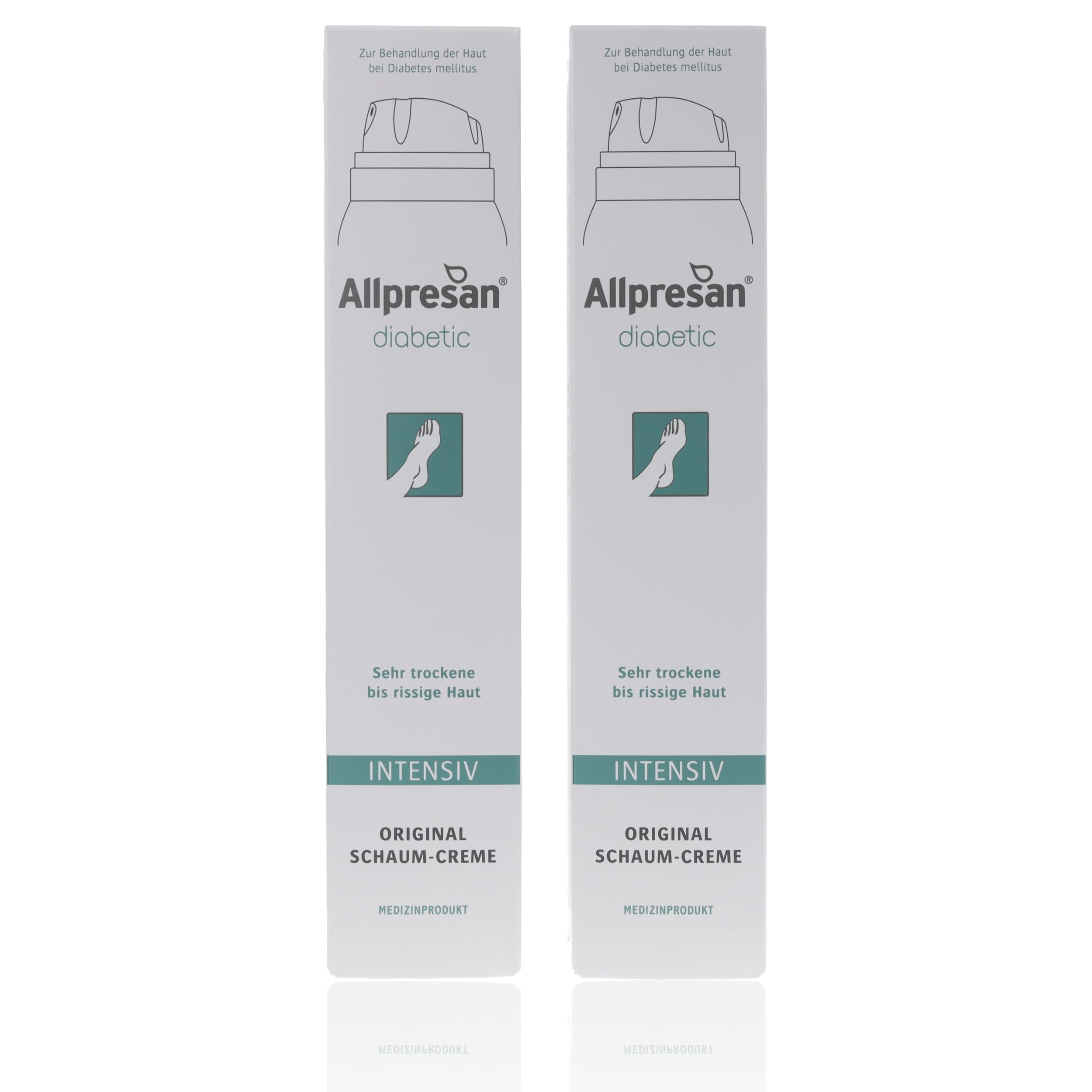 Allpresan diabetic INTENSIV Schaum-Creme - bei Diabetes mellitus - für sehr trockene bis rissige Fußhaut - 200 ml (2er Pack)