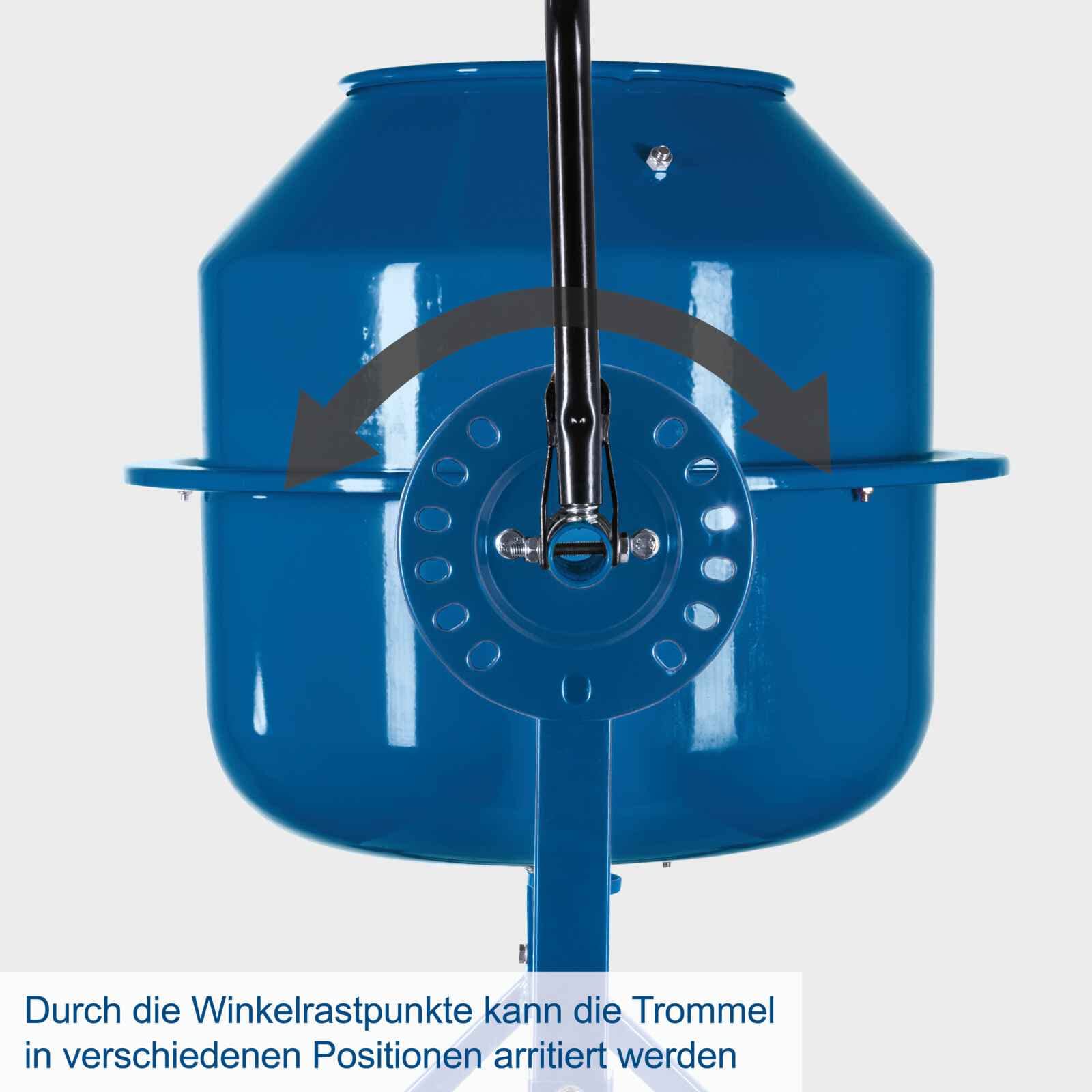 Scheppach Betonmischer MIX65 | 230V 220W | 63L / 55kg Fassungsvermögen | Drehzahl 27,5 U/min | 26 cm Trommelöffnung | langlebig und robust | Kompakt und leicht | Mörtelmischer inkl. Fahrvorrichtung