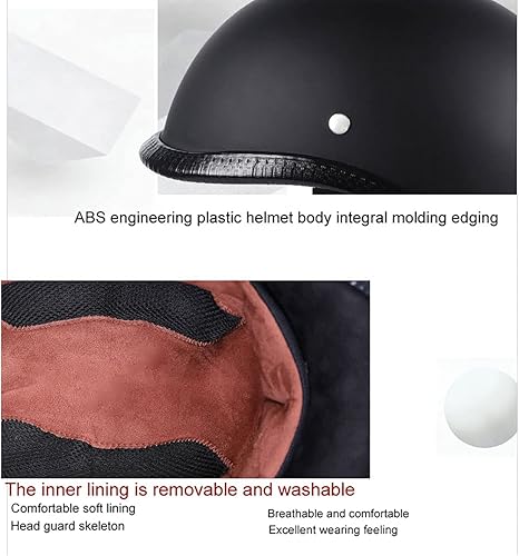 Miniatura 7 de Medio casco unisex para motocicleta para adultos, aprobado por DOT, ligero, carcasa de ABS, forro EPS, adecuado para adultos y jóvenes