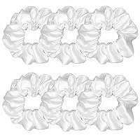 Vista 26 de 6 coleteros de seda satinada – Ligas suaves para el cabello, bandas para el cabello de moda, lazos, pulseras elásticas y soportes para cola