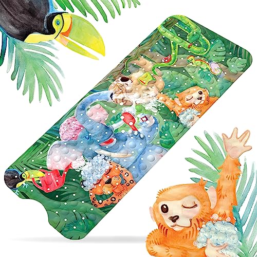Toniamo Badewannenmatte Kinder 100x40 cm | Badematte rutschfest für Baby & Kinder | Antirutschmatte...