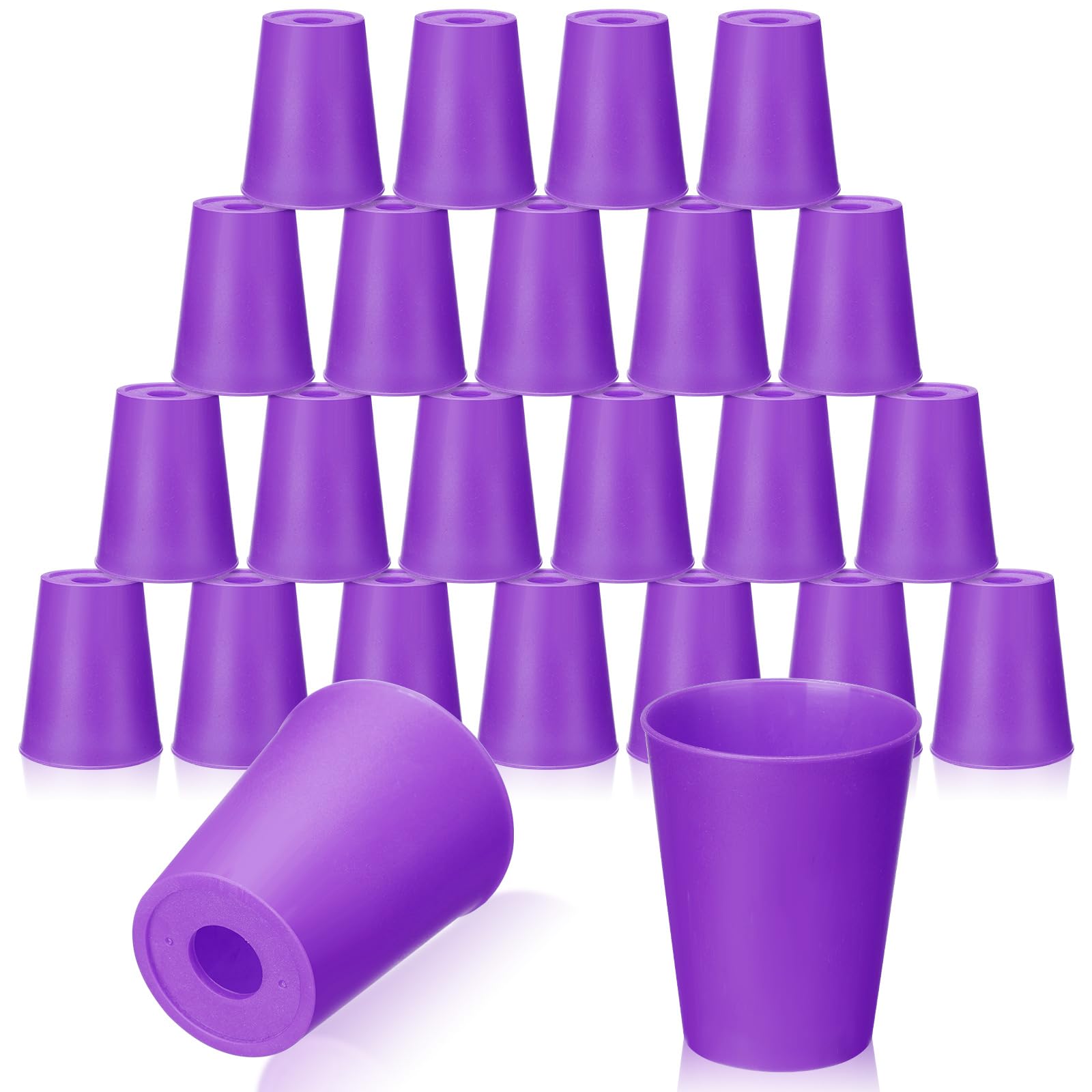 24 Pcs Sports Stacking Cups Stacking Cup Game Set Classic Stacking Games Speed Training Game for Classroom Travel Party Challenge Competition for Boys Girls Boy and Adult (Purple)