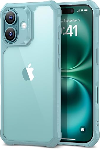 ESR for iPhone 16 Case, Military-Grade Protection with Shock-Absorbing Corners, Scratch-Resistant and Anti-Yellowing Acrylic Back, Slim Protective Phone Case, Air-Armor Series, Clear Mint