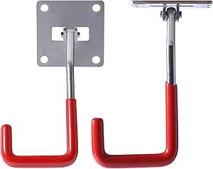 HAISHINE Garage Hooks, 2 Pack Adjustable Hooks For Wall Storage Stainless Steel Heavy Duty Utility Hooks With Anti Slip Coating Organizing For Chainsaws Bike Garden Tools Screws And Dowels Include - View #3