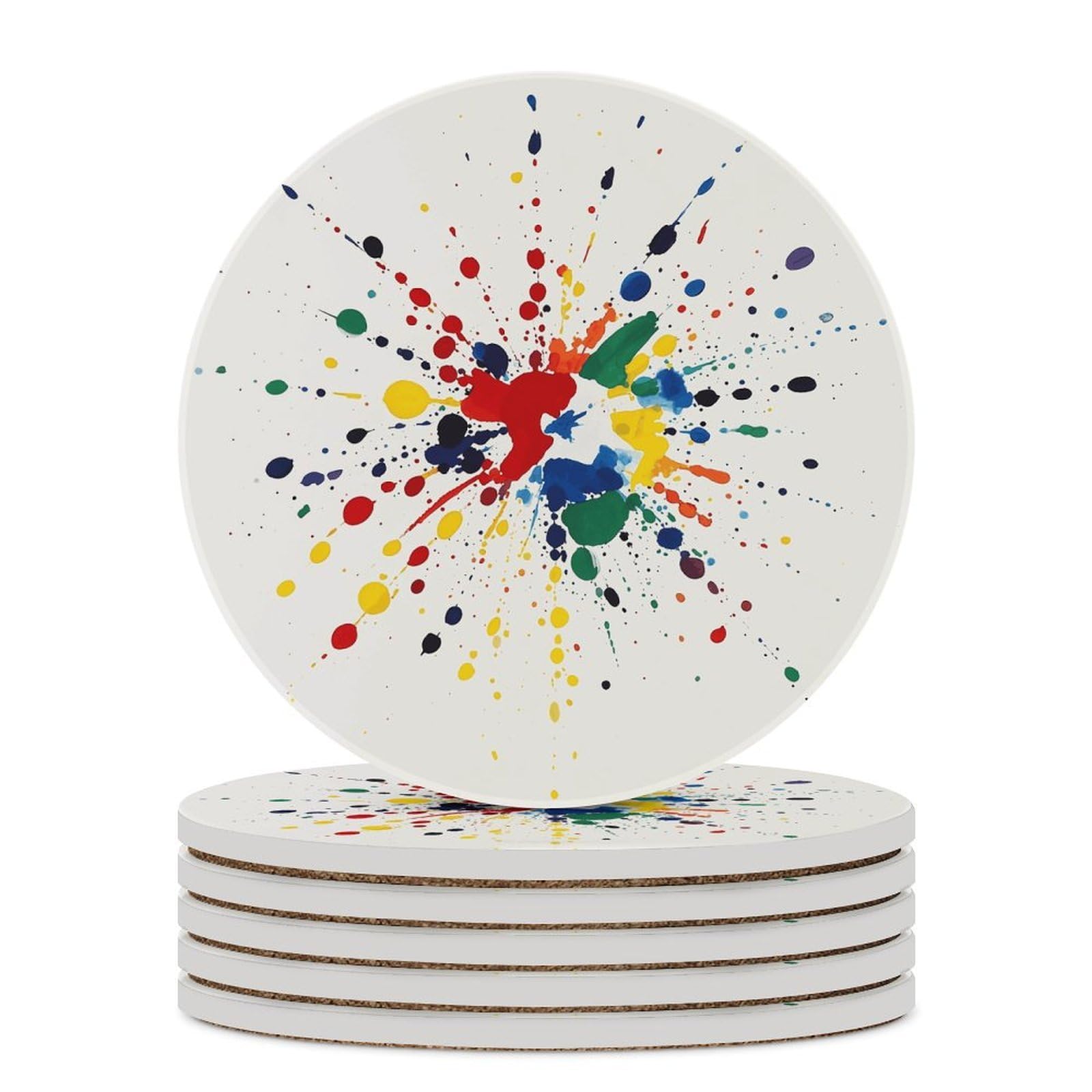 Dessous de verre absorbant en céramique d'art avec liège naturel