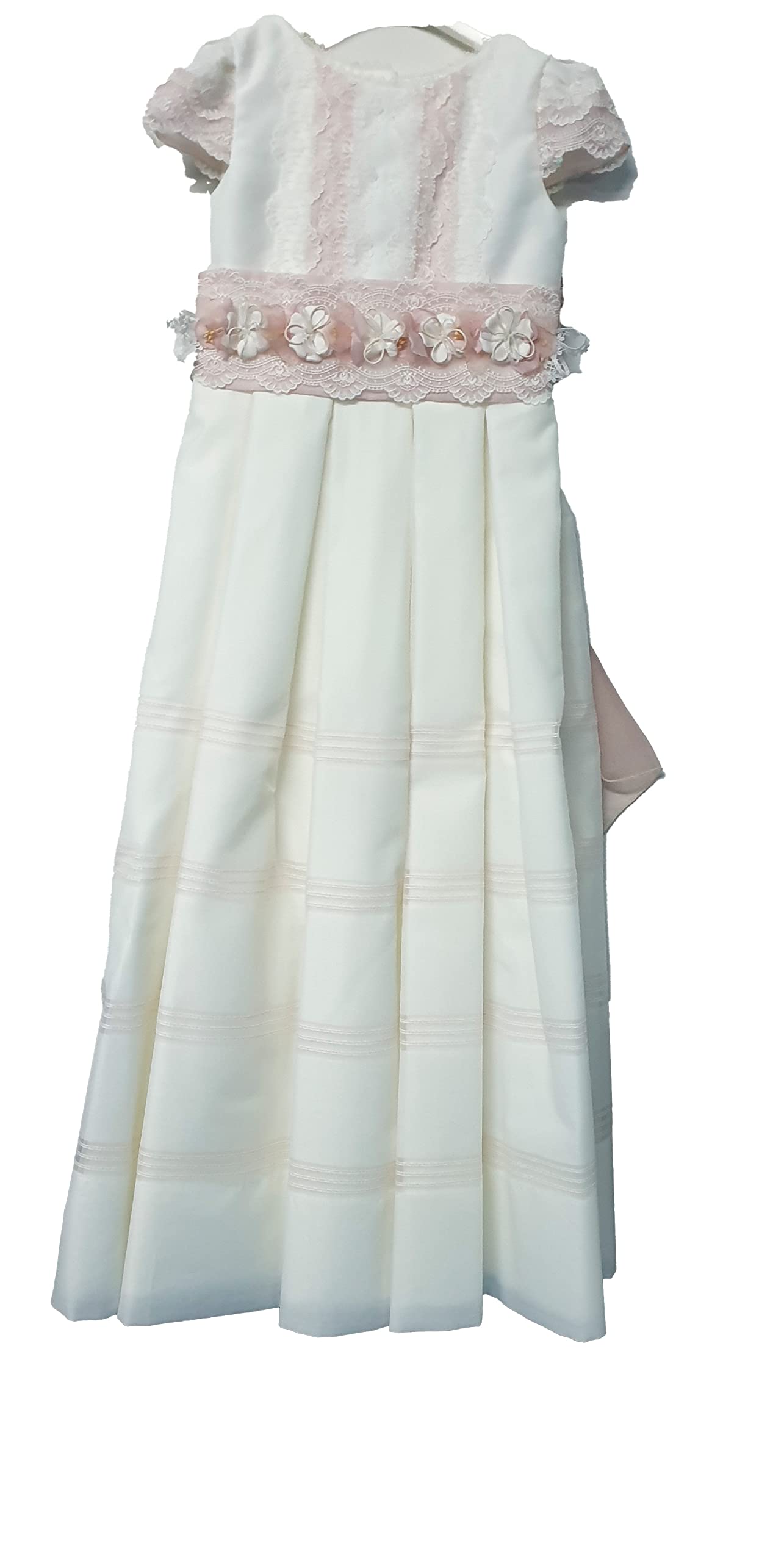 MAHAVIRA Vestido Primera Comunión Niña Estilo Clásico con Bordados y Encajes - Talla 105