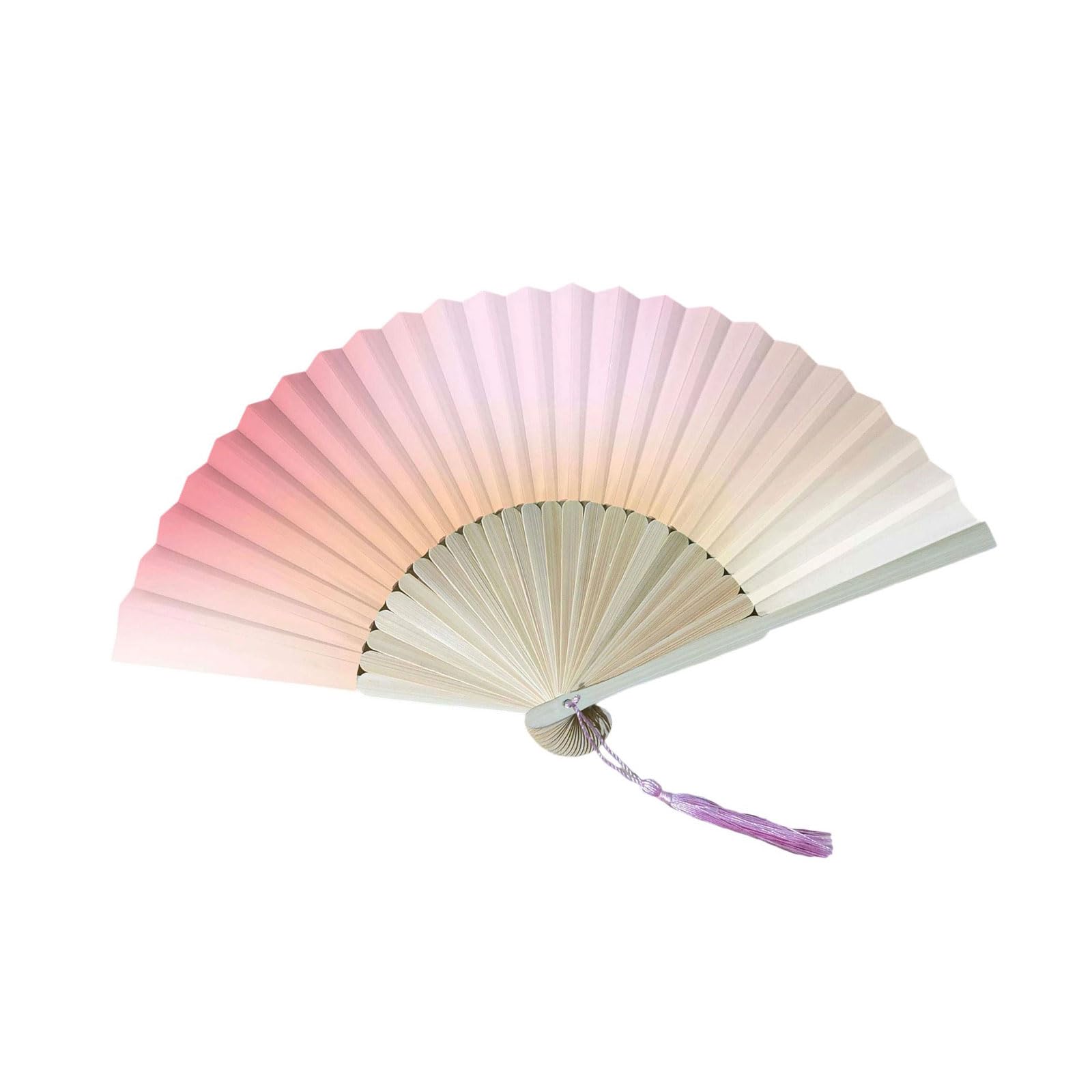 Buxuaaaa E Stylish Gradient Folding Fan Chines Styles Fram Hand Fan With Tassels For Cooling And Artistic Display Decors Traditional Chines