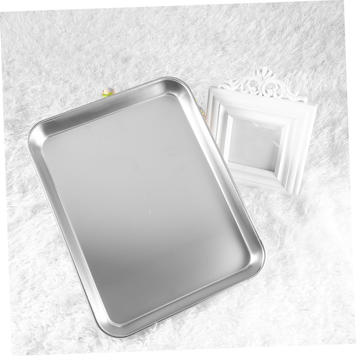 Gatuida Set 2 Pezzi Vassoi Medici in Acciaio Inossidabile, Vassoio per Strumenti Medici, Fondo Piatto, Sicuro e Versatile per Strutture Mediche
