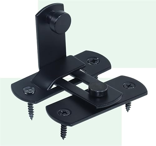 Miniatura 8 de Paquete de 2 cerraduras de puerta corrediza de granero de 90 grados, cerradura de acero inoxidable resistente para puerta corrediza de granero, baño