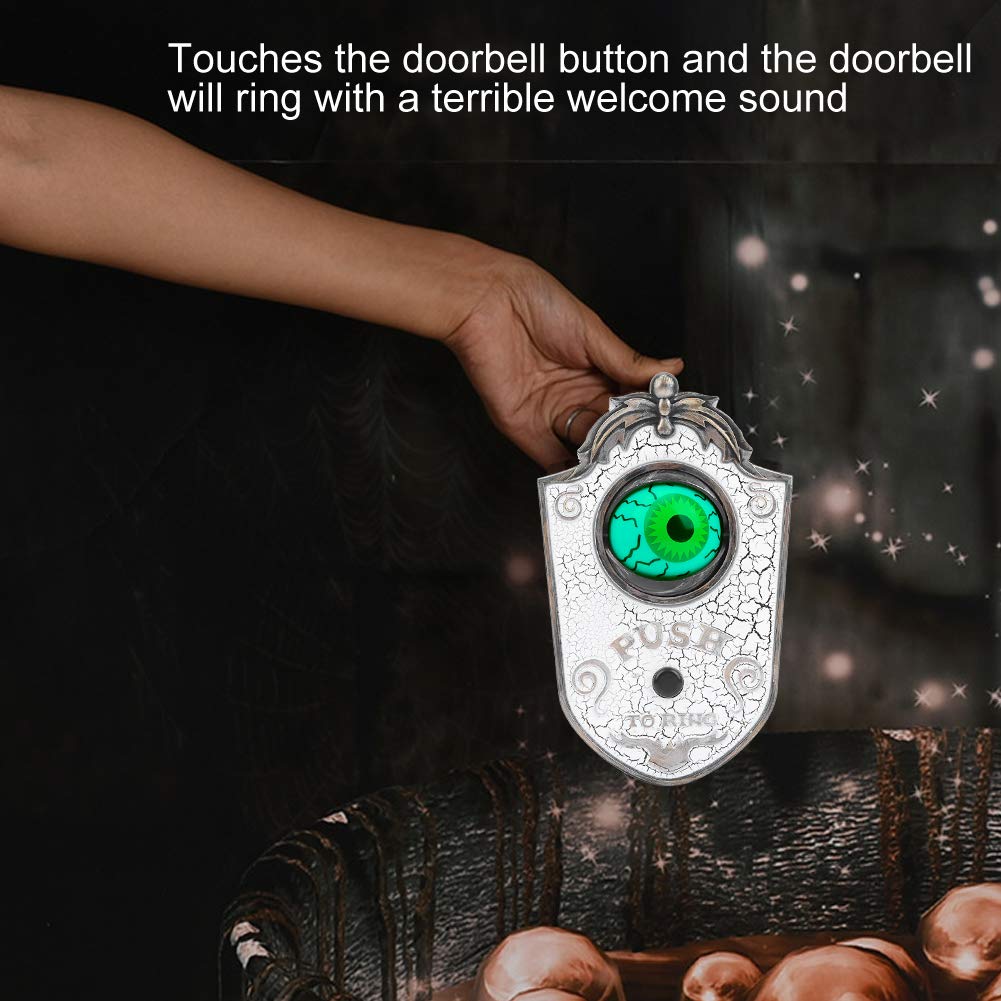 Halloween Doorbell, Halloween Door Decoration with Lightup Eyeball, Spooky Sounds, Trick or Treat Event - Image 2