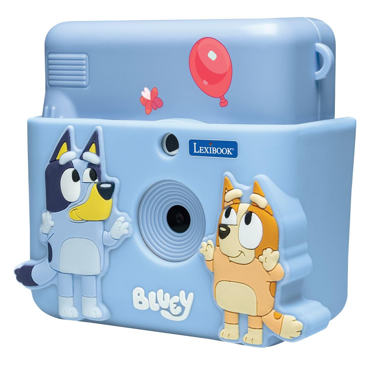Lexibook, Starcam® Print, zestaw kamera z drukarką natychmiastową, karta SD, 4 rolki papieru, smycz, ochrona 3D Bluey oraz zestaw do personalizacji w komplecie, niebieski, DJ130BYZ