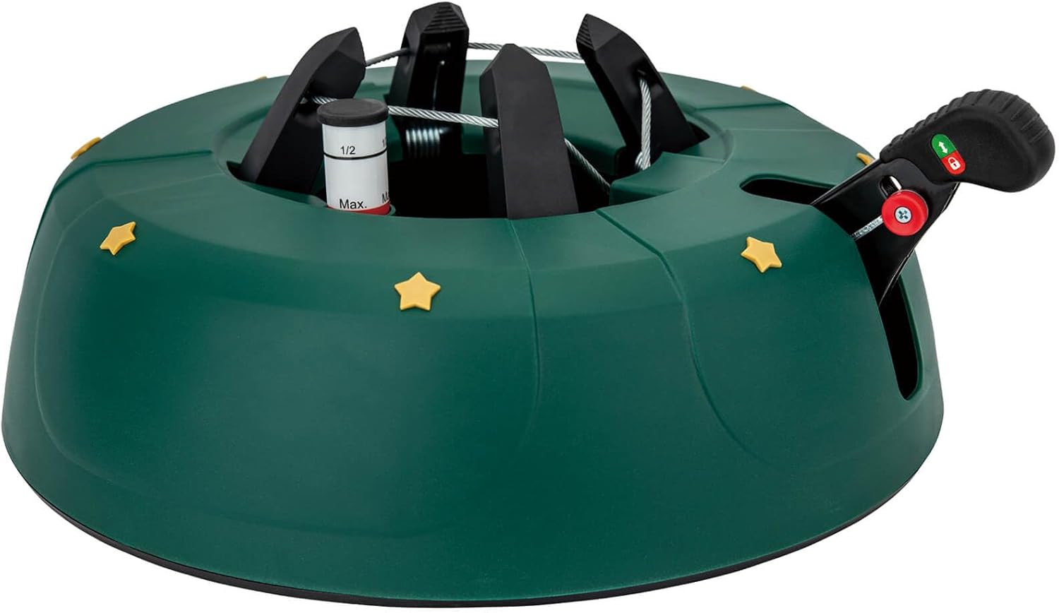 Christmas Tree Stand with Water Reservoir, Foot Press Easy Setup, Fits up to 8ft Real Tree with 5.1" Diameter, Equipped with Water Level Indicator, No Assembly Needed For 8 Ft Tree