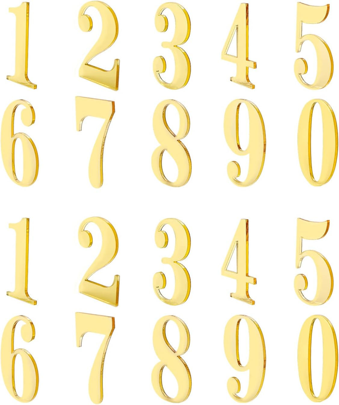 Bewudy 30 Stück Selbstklebende Türnummern - 3D Hausnummern Silber 5cm - Für Briefkasten & Haustür