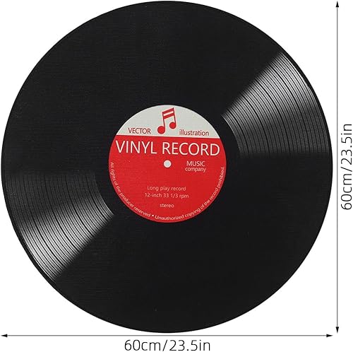 Miniatura 3 de Record Rug for Bedroom - 2ft24 Retro Vinyl Music Carpet - Non-Slip Circular Area Rug - Machine Washable Floor Mat for Living Room Bedroom and Office