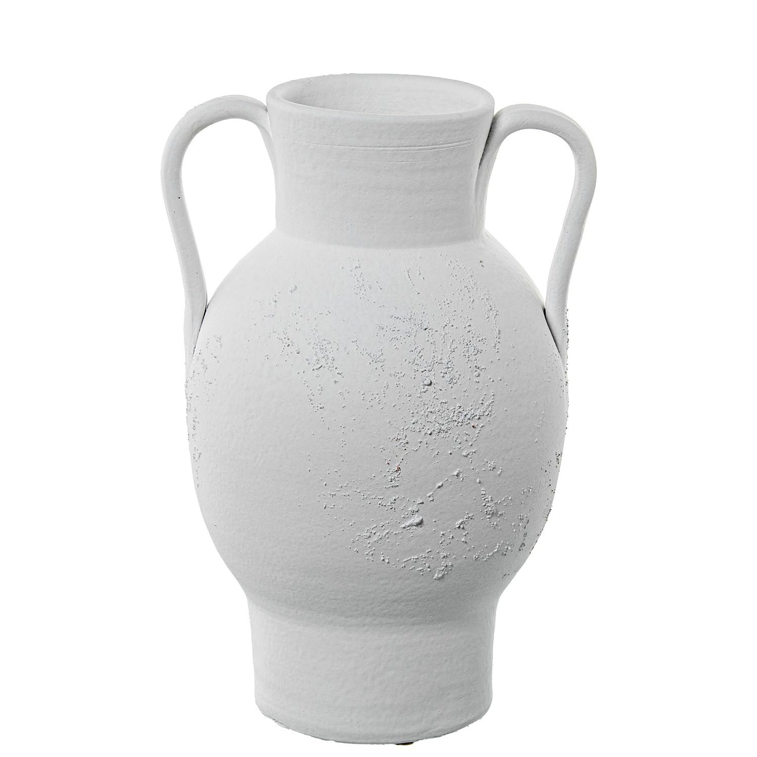 Vase de table avec poignées en céramique artisanale blanche haute qualité 30cm