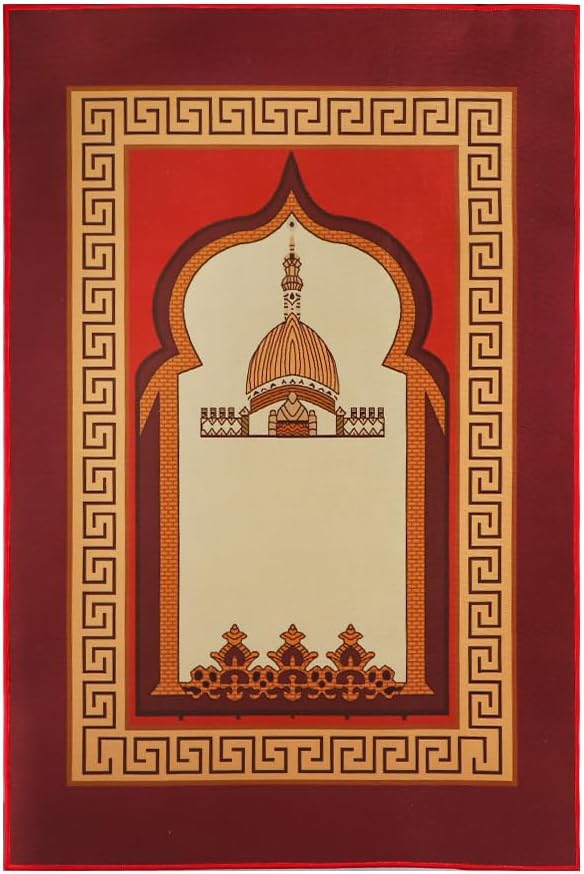 Muslim Prayer Rug Turkish Islamic Prayer Mat Thick Praying Carpet Janamaz Sajjadah Namaz Seccade Arabic Prayer Rug for Eid Ramadan