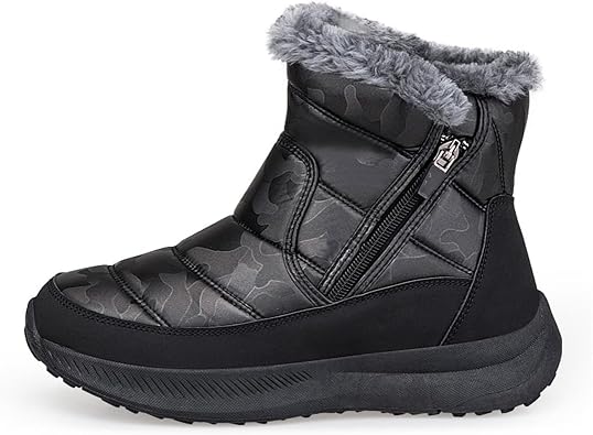 Warm Fur-Lined Easy-Zip Snow Boots