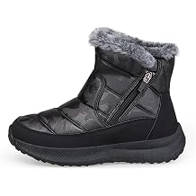 SWZEC Warm Fur-Lined Easy-Zip Snow Boots