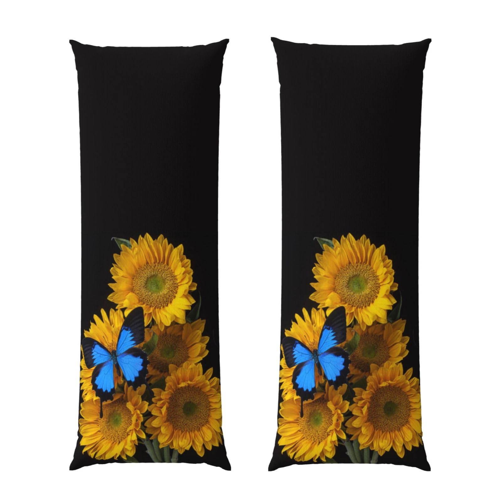 Taie d oreiller rectangulaire tournesols jaunes grand format 50x137 housse de traversin