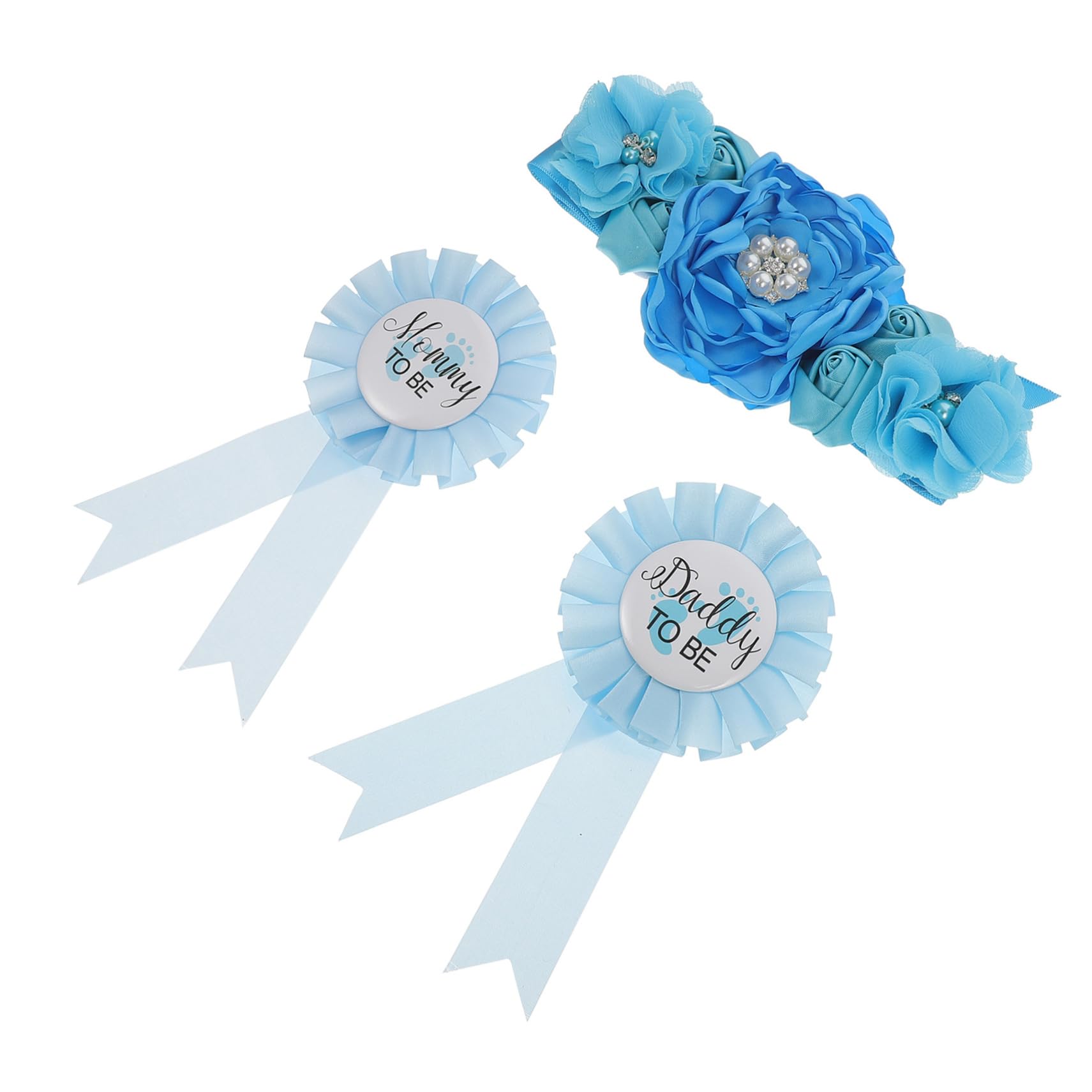 Beatifufu Maternity Belly Belt Corsage Pin Set 3pcs Pregnancy Sash for Mom to Be
