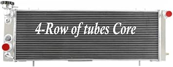 4 Row Performance Aluminium Radiator Compatible with 1984-2001 Jeep Cherokee Comanche Wagoneer 2.1L 2.5L 2.8L 4.0L l4 l6 V6