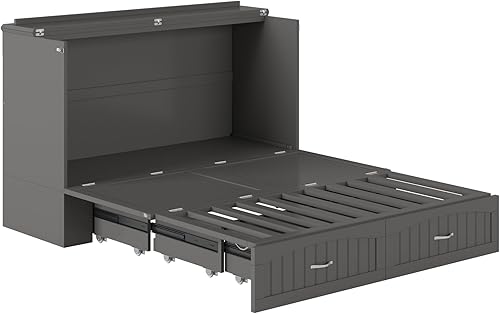 Miniatura 14 de AFI, Southampton Murphy - Cómoda de cama tamaño Queen con colchón de 6 pulgadas, cajón de almacenamiento y cargador USB integrado, color gris