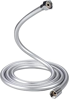 78Inch PVC Shower Hose Universal Standard BSP1/2 Handheld Shower Head Hose Extension Long Anti-Kink Replacement Hose Silver