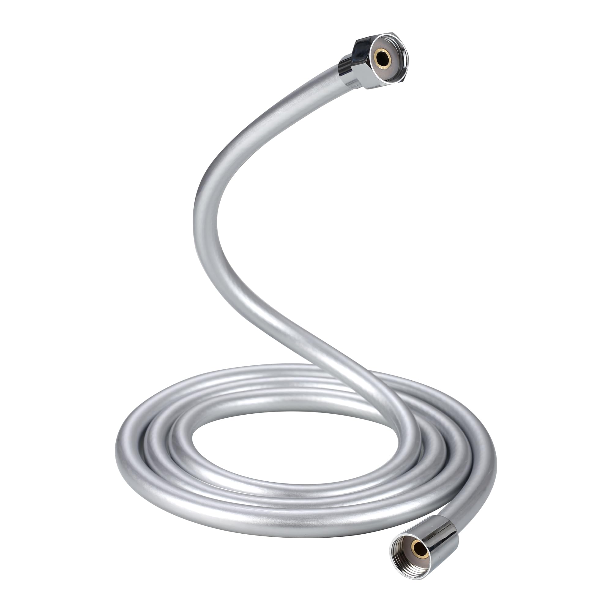 Leadahead Silver 2M Pvc Shower Hose Universal Standard Bsp1/2 Handheld Shower Head Hose Extension Long Anti-Kink Replacement Hose