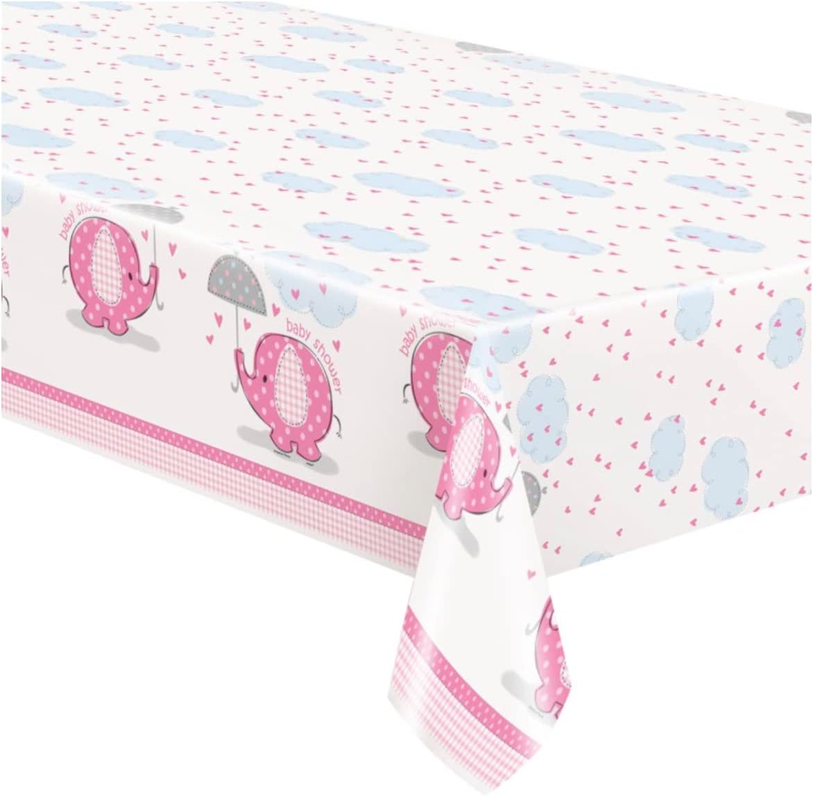 Unique Pink Elephant Rectangular Plastic Table Cover | 54" x 84" 1 Pc, 84" x 54"