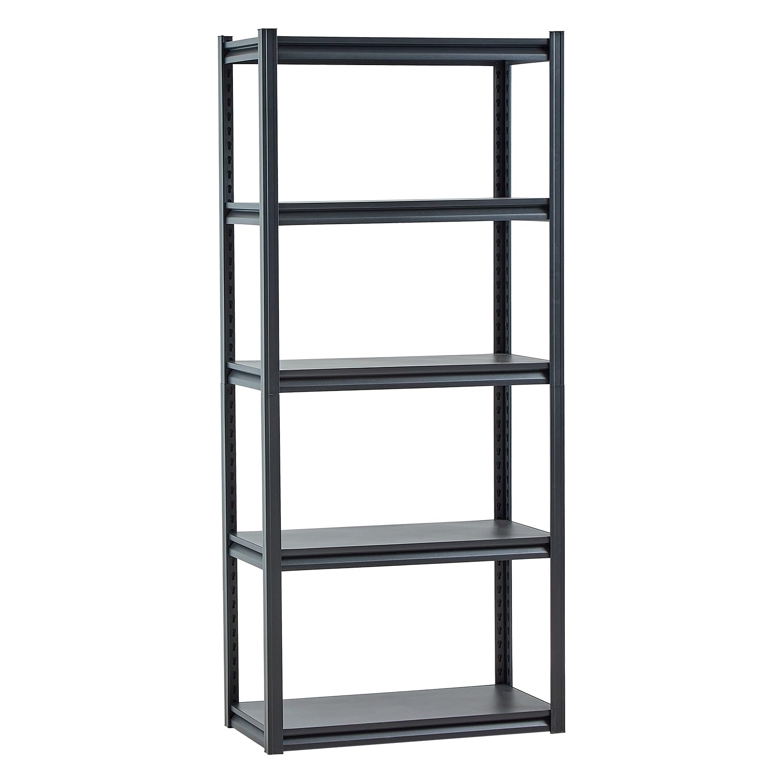 VEVOR Estantes de Almacenamiento de 5 Niveles de 406,4 x 812,8 x 1828,8 mm Capacidad de Carga Total de 907 kg, Estantes de Metal Ajustables para Garaje, Cocina, Almacén, Sótano, Trastero, Negro