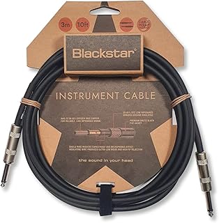 Blackstar 3m (10ft) Instrument Cable Straight ¼” Jack to Straight ¼” Jack for Bass/Electric Guitar/Electro-Acoustic/Keyboard/Amp