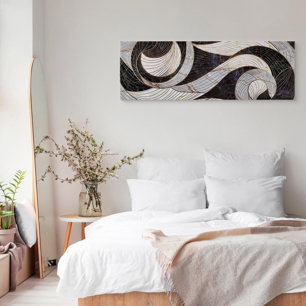 decomonkey - Impression sur Toile Intissé Abstrait 150x50 1 Pièce - Tableau Décoration Appartement Cadre en Bois Déco Salon Peinture sur Toile Maison Abstraction lueur pissenlit vagues moderne decomonkey - Impression sur Toile Intissé Abstrait 150x50 1 Pièce - Tableau Décoration Appartement Cadre en Bois Déco Salon Peinture sur Toile Maison Abstraction lueur pissenlit vagues moderne