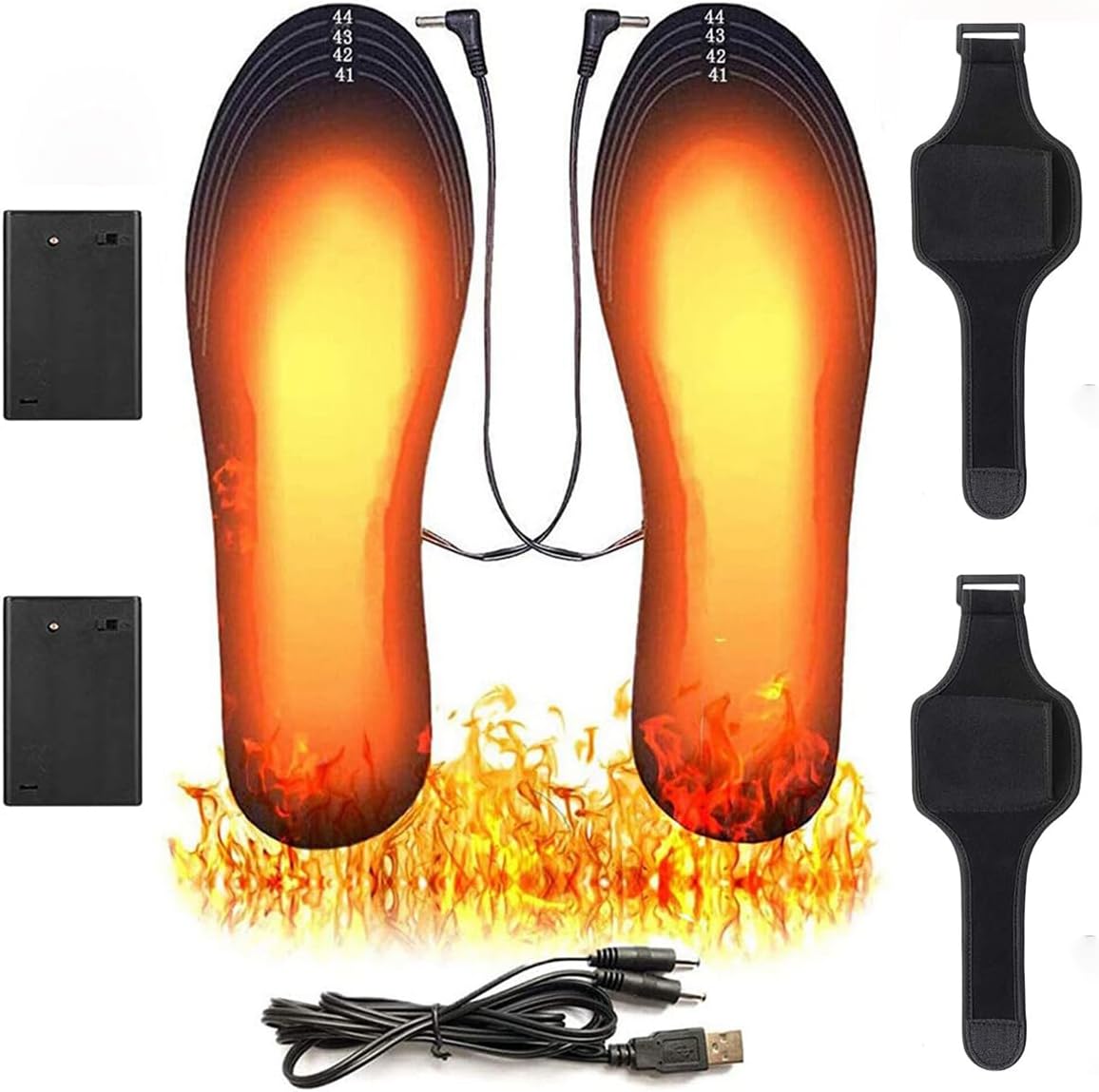 AMNF Heated Insoles, USB Waterproof Heating Warmer Shoes Insoles