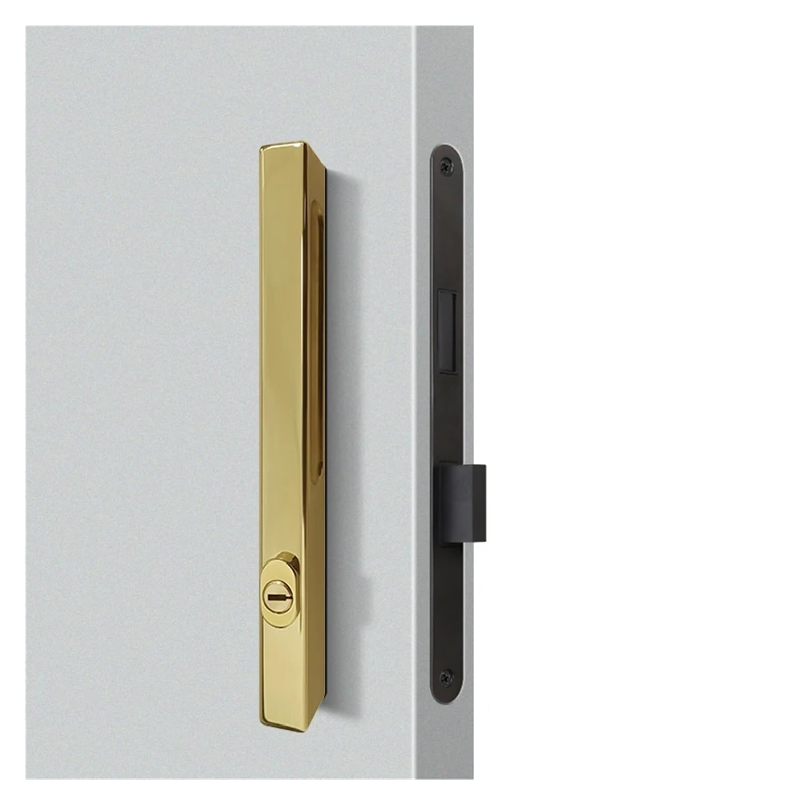 Sjloynwq Bright Gold Door Lock Indoor Bathroom Solid Wood Door(Bright Gold)