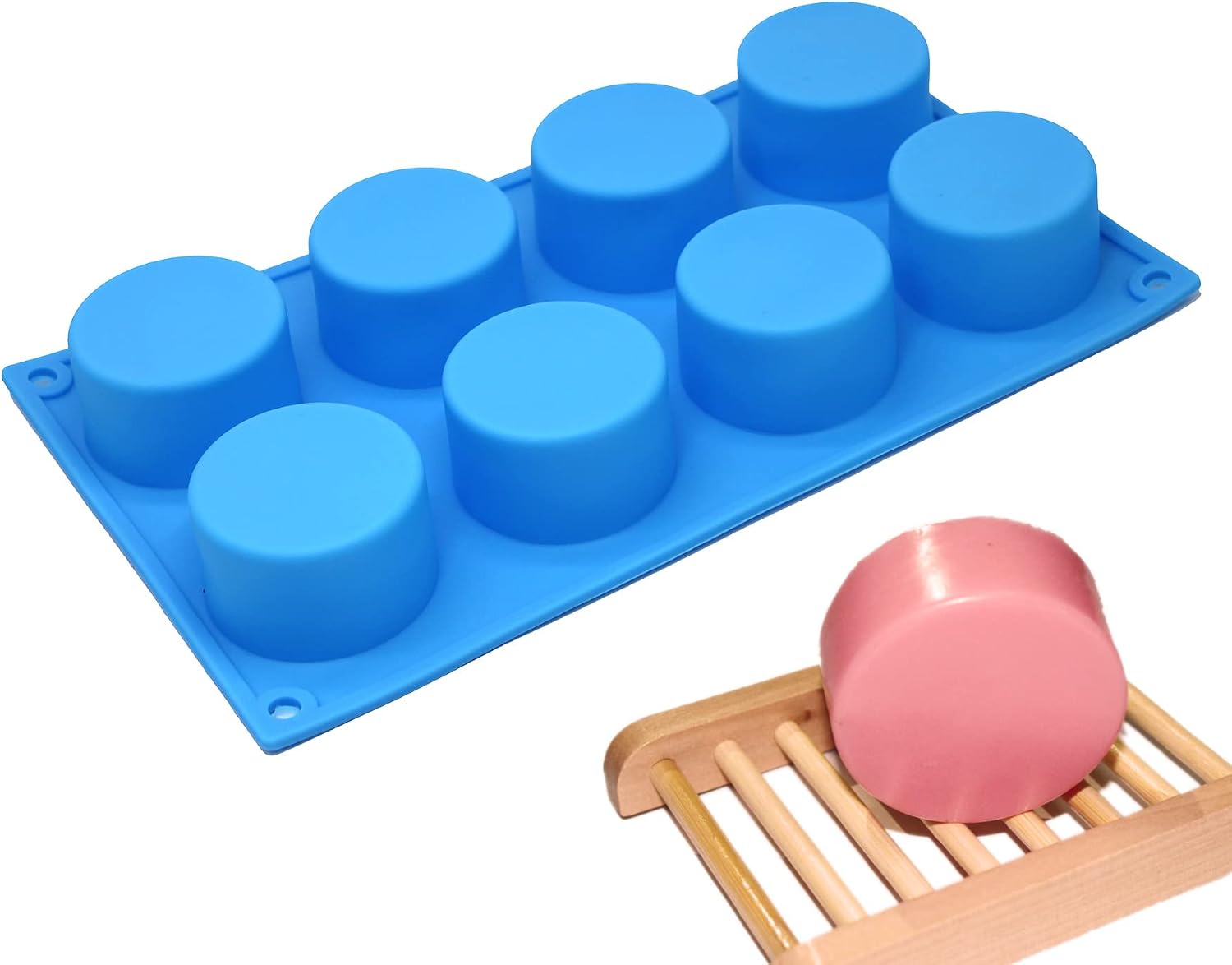 X-Haibei Round Cylinder Circle Basic Plain Soap Making Cupcake Silicone Mold Dia. 2.3inch 3oz per Cell